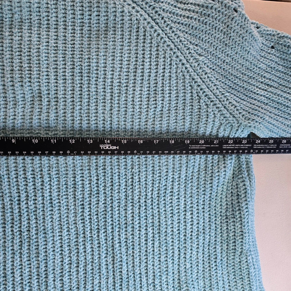 Lane Bryant Sweater Women's 18 / 20 Blue Key Hole V-Neck Turtleneck Long Sleeve - Picture 11 of 16